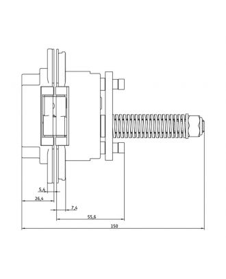 Concealed self closing hinge 40 kg, Black
