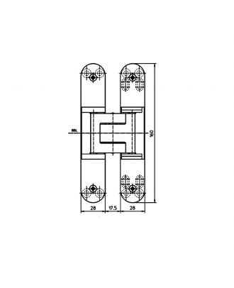 Concealed Door Hinge 80Kg, Black