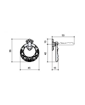 Furniture Pendant Ring 45mm, Oxide