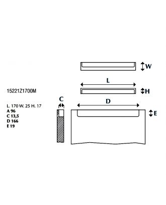 Furniture Recessed Handle 17cm, Matt black