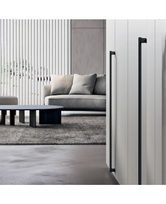 Riva - Furniture aluminum pull handle-Nero silk effect-640MM