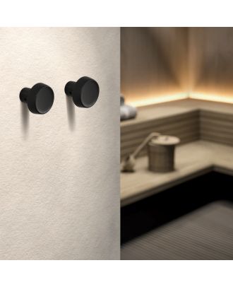 Caligola - Modern round wall hook for clothes, Ardesia Shimmer Finish