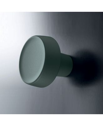 Caligola - Modern round wall hook for clothes, Matt Verde Finish