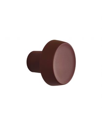 Caligola - Modern round wall hook for clothes, Bordeaux Silk Effect finish