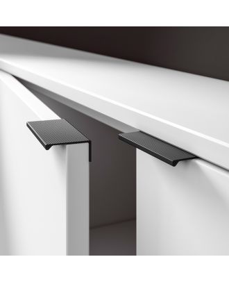 SQUARE - modern furniture aluminum handle 160 mm, Nero silk effect finish