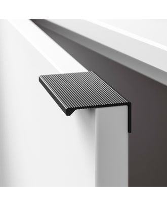 SQUARE - modern furniture aluminum handle 160 mm, Nero silk effect finish