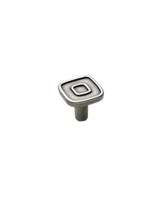 Square Furniture Knob 30Mm, Old Silver