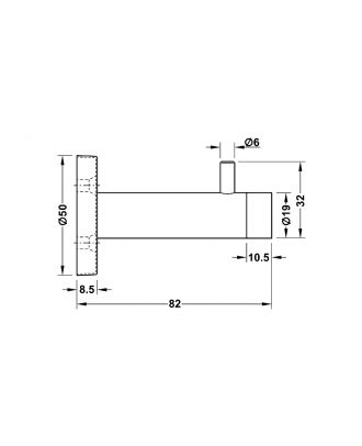 Wall Mounted Door Stop, With Wardrobe Hook, For Screw Fixing, Brass