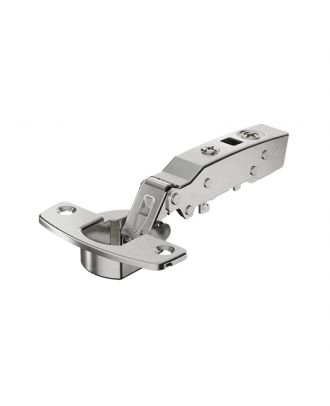 Hettich - hinge with integrated silent system, nickel plated, overlay, Opening angle 110°, TH-drilling pattern 52 x 5.5 mm, for screwing on