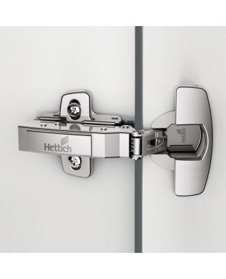 Hettich - hinge without self closing feature, nickel plated, overlay, Opening angle 110°, TH-drilling pattern 52 x 5.5 mm, for screwing on