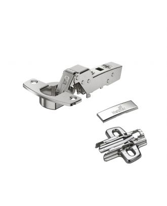 Hettich - hinge without self closing feature, nickel plated, inset, Opening angle 110°, TH-drilling pattern 52 x 5.5 mm, for screwing on