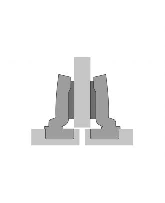 Hettich - hinge without self closing feature, nickel plated, half overlay, Opening angle 110°, concealed mounting plate