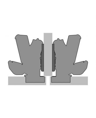 Hettich - wide angle hinge, with zero protrusion, with integrated silent system, nickel plated, half overlay, Opening angle 165°, TH-drilling pattern 52 x 5.5 mm, for screwing on