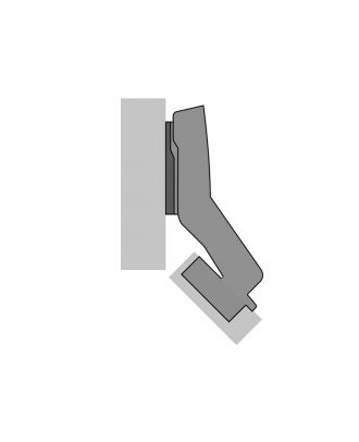 Hettich - angle hinge W45 with integrated silent system, nickel plated, inset, Opening angle 95°, TH-drilling pattern 52 x 5.5 mm, for screwing on