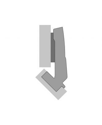 Hettich - angle hinge W45 with integrated silent system, nickel plated, overlay, Opening angle 95°, TH-drilling pattern 52 x 5.5 mm, for screwing on