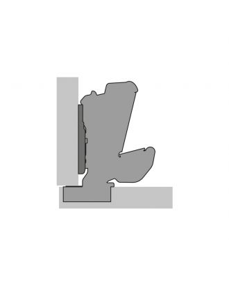 Hettich - wide angle hinge, with zero protrusion, with integrated silent system, nickel plated, overlay, Opening angle 165°, with 4D mounting plate