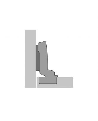 Hettich - hinge with integrated silent system, black, inset, Opening angle 110°, concealed mounting plate