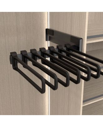 Kesseböhmer Trouser hanger side pull-out with 7 hangers, Conero, W 457 mm, D 475 mm, Black