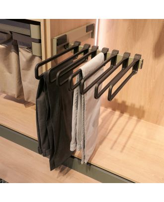 Kesseböhmer Trouser hanger side pull-out with 7 hangers, Conero, W 457 mm, D 475 mm, Champagne