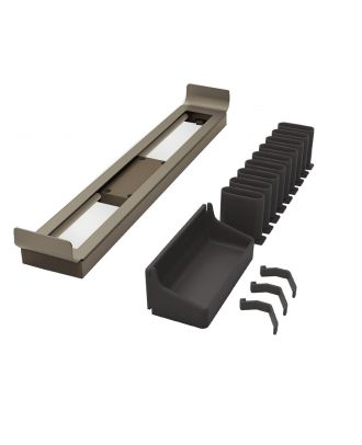 Kesseböhmer Conero pull-out tie / belt rack, With tray and 9 holders, D 475 mm, Champagne