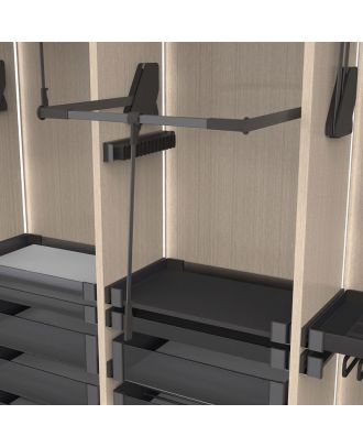 Kesseböhmer - CONERO wardrobe clothes lift, standard, W 985 -1168 mm, load 12 kg, Black