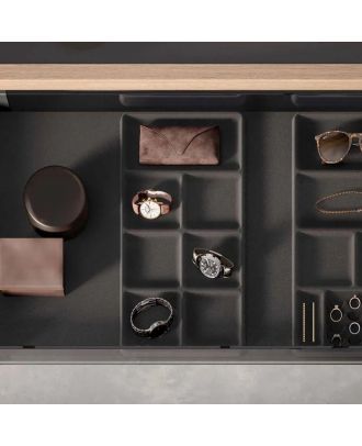 Kesseböhmer - Tray for ties and belts 7 cells per shelf, W 220 mm, D 475 mm, Black