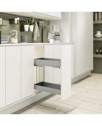 K‐Line base full-extension pull-outs 40 cm, 2 shelves, Silver