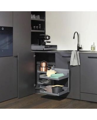 EXCLUSIVE - PEKA Corner pull-out Magic Corner Comfort, with Soft close mechanism and 36 kg load capacity, Swings out Right, Anthracite