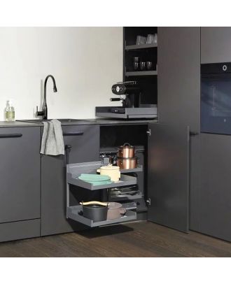 EXCLUSIVE - PEKA Corner pull-out Magic Corner Comfort, with Soft close mechanism and 36 kg load capacity, Swings out Left, Anthracite