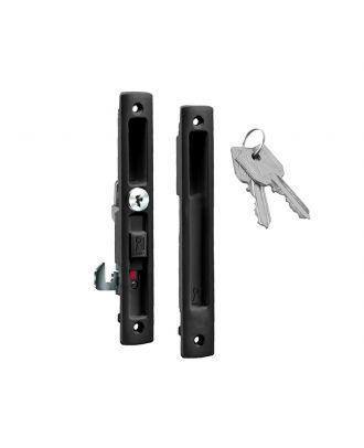 Domus - Kliklok lock with cylinder for sliding aluminium doors & windows, Black