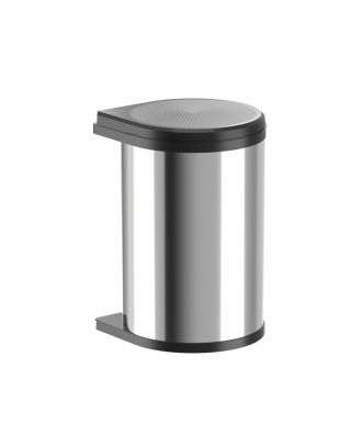 HAILO AS Mono Built-in waste bin 20L For hinged door cabinets from 400 mm width, stainless steel/black