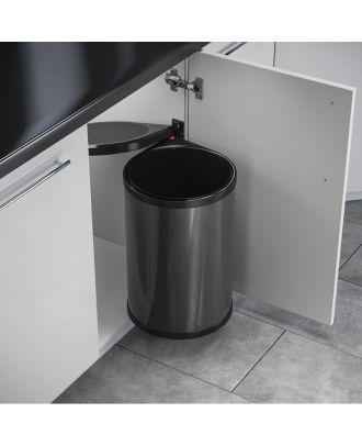HAILO AS Mono Built-in waste bin 20L For hinged door cabinets from 400 mm width, Dark Grey