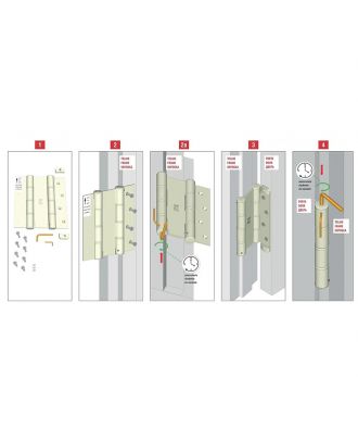 Double action hinges with polymer bearing 12.5cm, Black