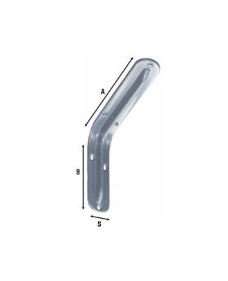 Brackets by pressed steel. Lacquering by epoxy powders, Black 30 cm