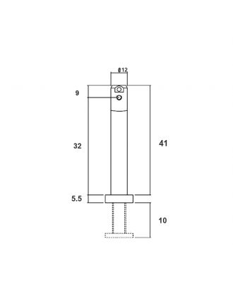 Adjustable Retractable Leg Ø12Mm From 4.5 To 6 Cm