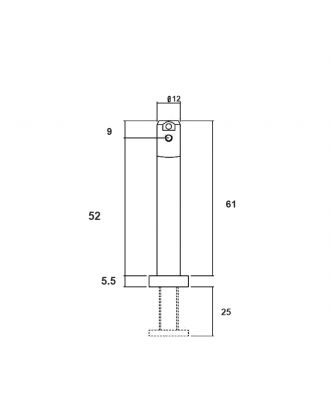 Adjustable Retractable Leg Ø12Mm From 6.5 To 10 Cm