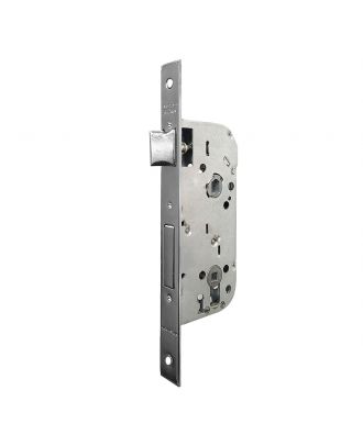 TESA Mortise lock for wooden bathroom doors 70X40mm, Nickel finished