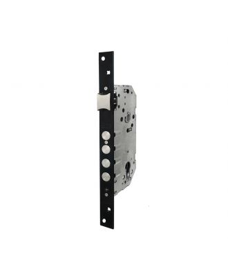 TESA single-point security lock with 4 locking bolts and latch 85X50, without cylinder, rectangle front, Black