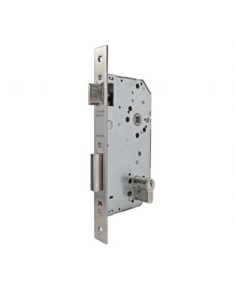 TESA Lock for wooden doors 85X45 mm with Europrofile cylinder & 3 nickel-plated steel keys.Silver