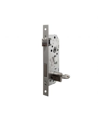 TESA - Entrance mortise lock for wooden doors 85X45 with 70mm cylinder, Silver
