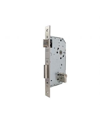 TESA - Mortise lock for wooden doors Backset 50mm, axes 85 mm, With Cylinder, Silver
