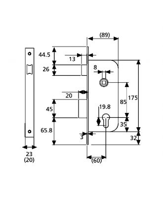 Mortise Lock 85X60 For Wooden Doors With Europrofile Cylinder 6Cm