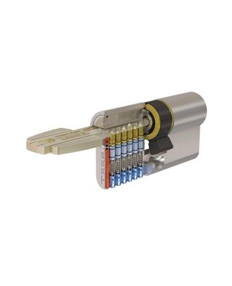 Silver Security Cylinder T60 9 Cm, With 5 Computer Keys