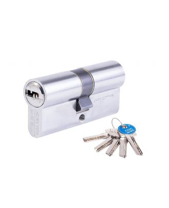 Silver Security Cylinder T60 9 Cm, With 5 Computer Keys