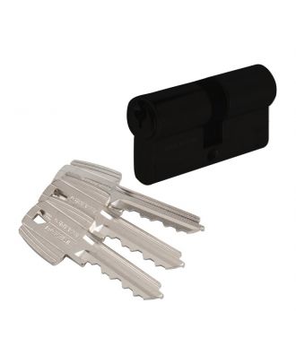 Black Cylinder 8 CM With 3 Nickel-plated Brass Keys