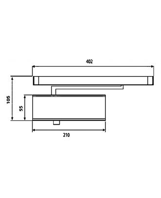Ct2300 Door Closer 60 Kg With Sliding Guide,Silver
