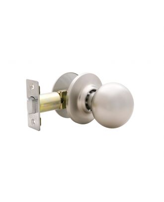 Entrance Door Knob With Lock, Stain Chrome
