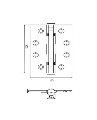 Stainless steel Hinge 201 for certified firebreak doors