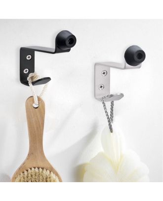 Wall Mount Door Stopper with Hook, Satin Stainless Steel