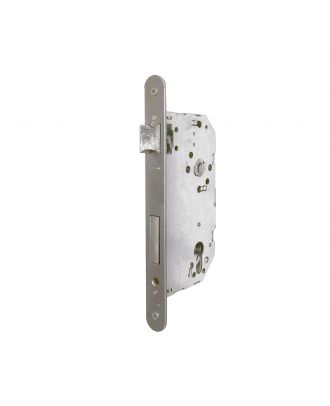 TESA Entrance mortise lock for wooden doors 85X60 without cylinder, Silver, rounded forend